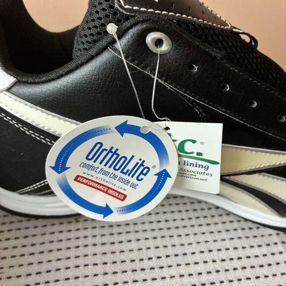 New Reebok Mens Black Baseball Cleat Sneakers Ortholite Size 14 No Laces main image 5